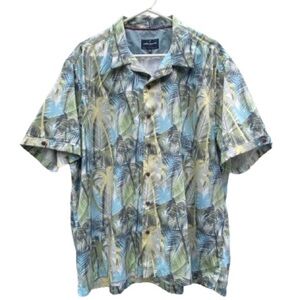 Vintage Tropical Hawaiian Style Button Down Cotton Resort Shirt Size XXL